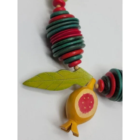 5 Vtg Wood & Seashell Tropical Fashion Beaded Necklace lot Handmade Layered Boho - Picture 12 of 15